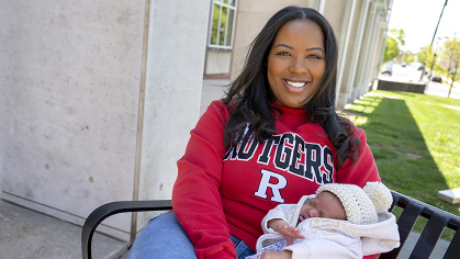 Tamiah Brevard-Rodriguez is the director of the Aresty undergraduate research center and Rutgers-New Brunswick Graduate School of Education student who defend her dissertation hours after delivering her son Enzo on March 25.