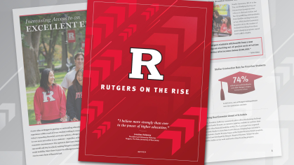 Rutgers on the Rise cover and spread