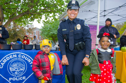 Lissandra Sime, an officer with the Camden County Police Department with Camden children