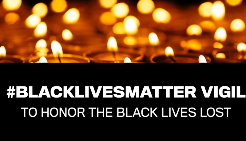 A photo of the #BlackLivesMatter Vigil poster