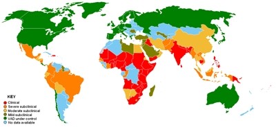 Vitamin A Deficiency Worldwide map