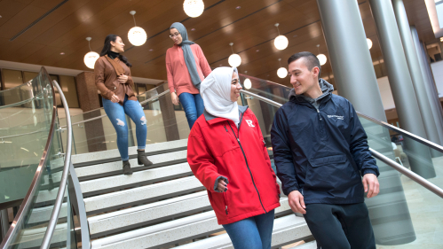 Students inside the Ernest Mario School of Pharmacy