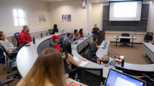 Rutgers students in class