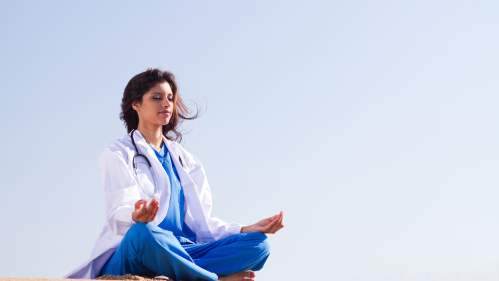 Shutterstock Doctor doing YOGA