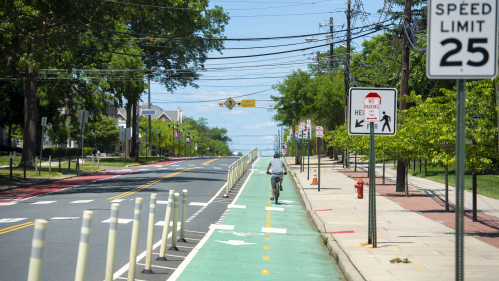 Bike Rider on College Ave 