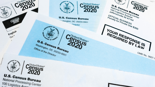 A photo of the Census forms