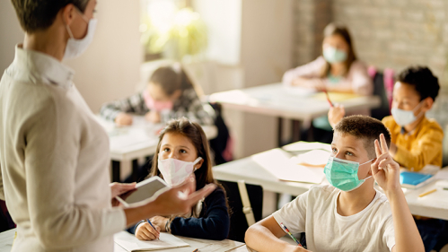 Kids with masks