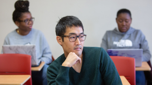 Ellis Kim in Social Welfare Policy and Services class in Conklin Hall 2019