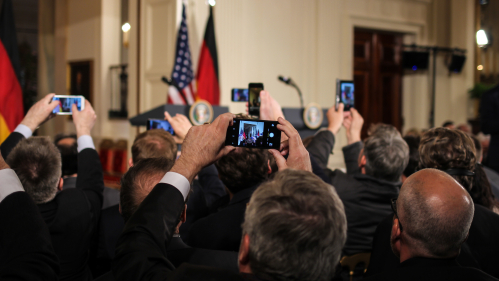 Washington, DC – March 17, 2017: German Chancellor Angela Merkel and US President Donald Trump hold a joint press conference at the White House after their first in-person meeting.