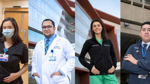 Collage of four health care professionals