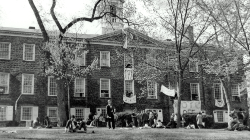 May 1970, Rutgers students gathered at Old Queens at Rutgers University–New Brunswick