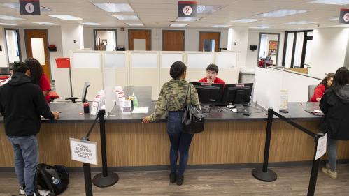 a student at the One Stop Student Center in Camden