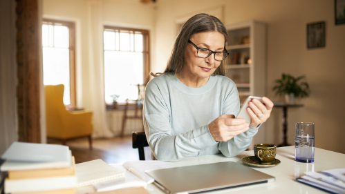 caregiver on phone