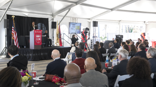 Francine Conway addresses audience at the Beloved Community Awards
