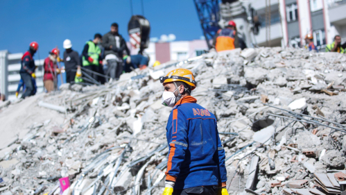 engineer surveying damage from earthquake