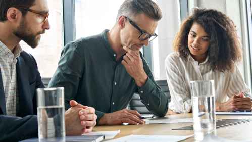 leaders in a meeting