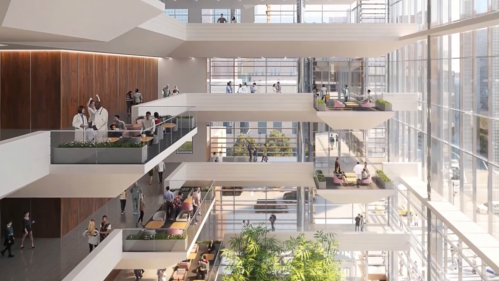 New Cancer Institute of New Jersey Building Interior Rendering