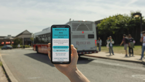 The Aira app is free to use by anyone on the campus grounds of Rutgers–New Brunswick.