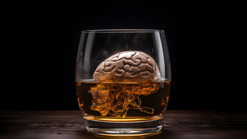 brain in glass of liquor