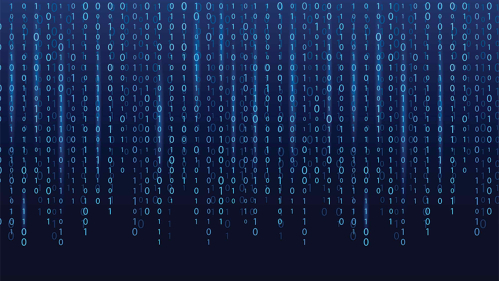binary code on a blue background