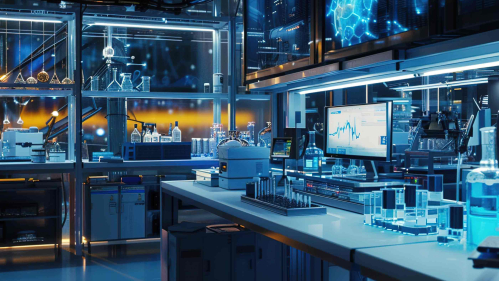 A lab setting with equipment