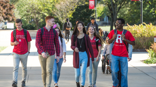 Students walk on campus