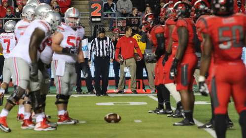 Steve Matarante officiating a game between Rutgers and Ohio State