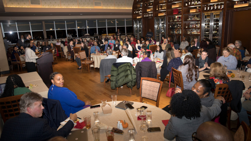 Crowd at the Rutgers Club for Award Ceremony