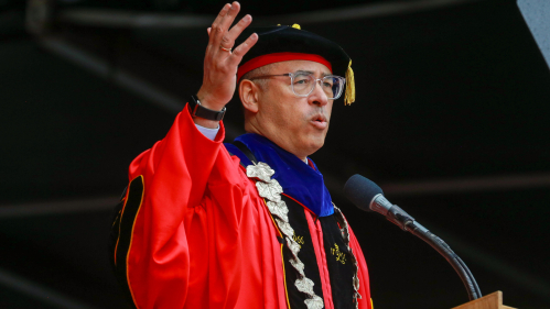 Jonathan Holloway addressing commencement 