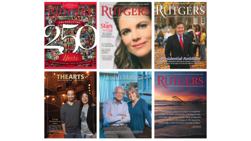 Six pages from various issues of Rutgers Magazine