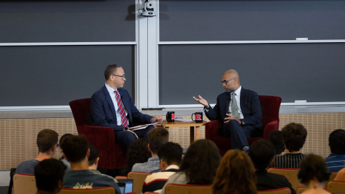 President Holloway in conversation with Rajiv “Raj” Vinnakota