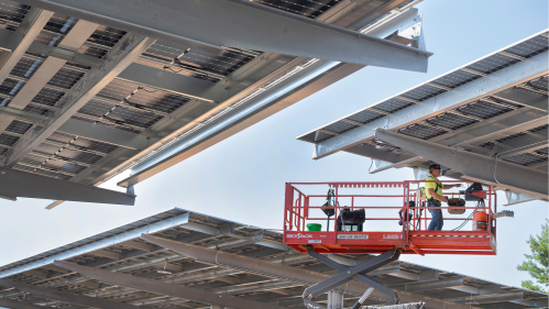 Solar panel construction at Rutgers