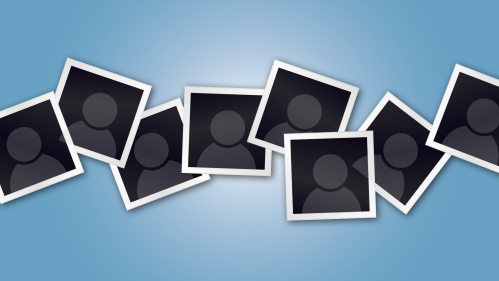 Rutgers employees profile series hero includes a set of eight photo frames with people icons