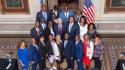 Marla Blunt Carter with President Biden’s advisory commission on advancing educational equity, excellence and economic opportunity for Black Americans