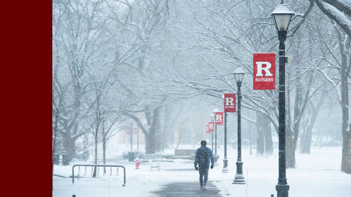 Rutgers college avenue campus on a snowy winter day