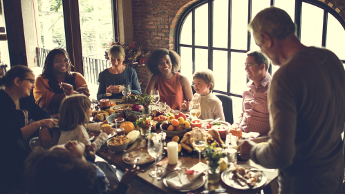 Family around the Thanksgiving table