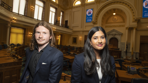 James Cortes (SAS '23) and Nina Gohel (SAS '23) are both interns in the RSSI summer program, working for legislators at the New Jersey statehouse.
