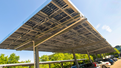 New solar canopies were installed across the university as part of Rutgers’ commitment to a Climate Action Plan.