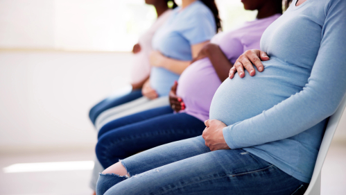 Four Pregnant Women Sitting