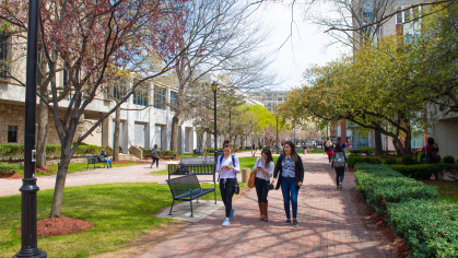 Students on the Newark campus