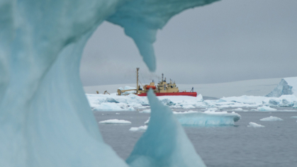 Iceberg and ship in the Antarctic