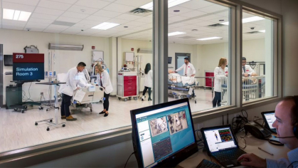 A simulation lab at Rutgers Ernest Mario School of Pharmacy