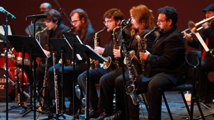 Rutgers Jazz Ensemble students on stage