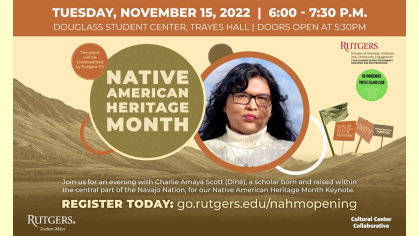 Rutgers Native American Heritage Month 2022 keynote speaker