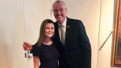 Megan Coyne and Gov. Murphy