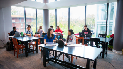 Student studying
