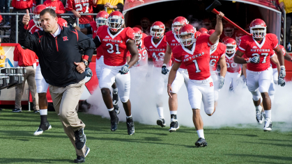 Coach Schiano leading Rutgers team