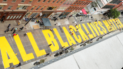 All Black Lives Matter painted on Newark street