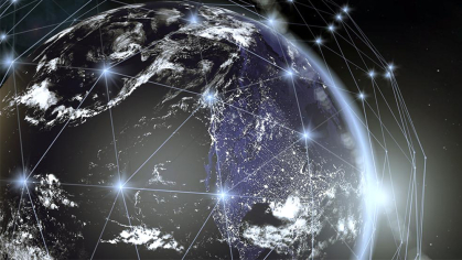 Earth comm stock image