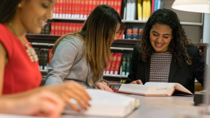 Law students studying.